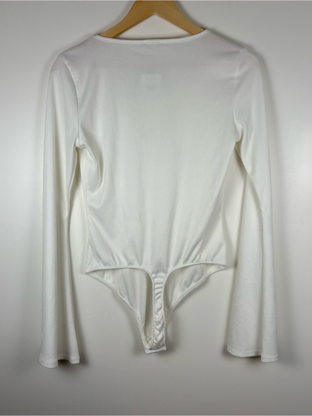 NWT Free People Intimately Charli Ivory Bodysuit Ribbed Bell Sleeve Size Medium - Picture 4 of 7